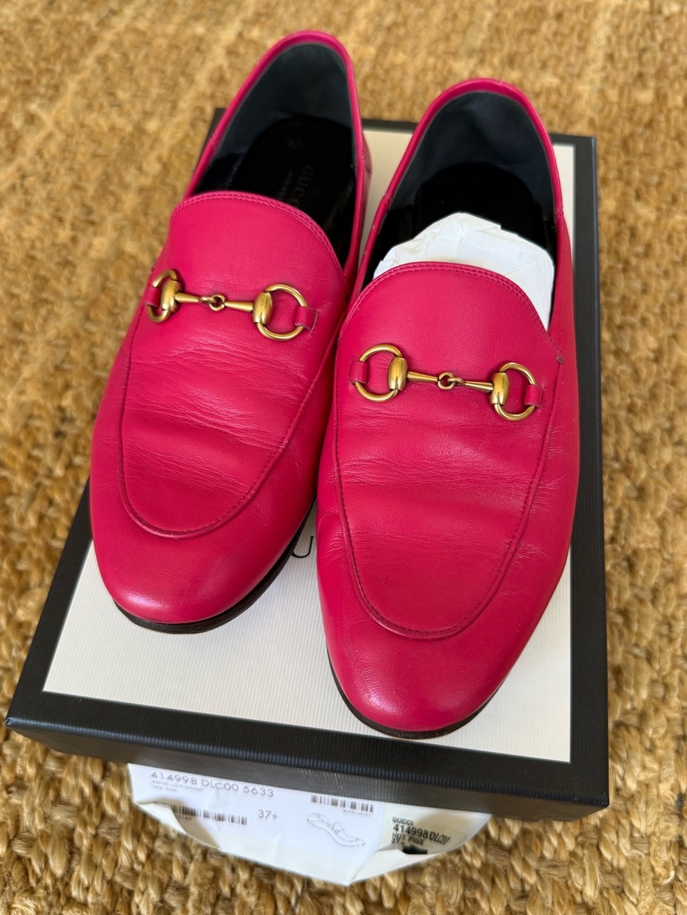 Gucci Hot Pink Leather Horsebit Loafers